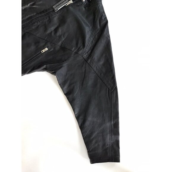 $698 Diesel Women’s Tauri Black Leather Oversized Jacket Size S - Picture 6 of 10